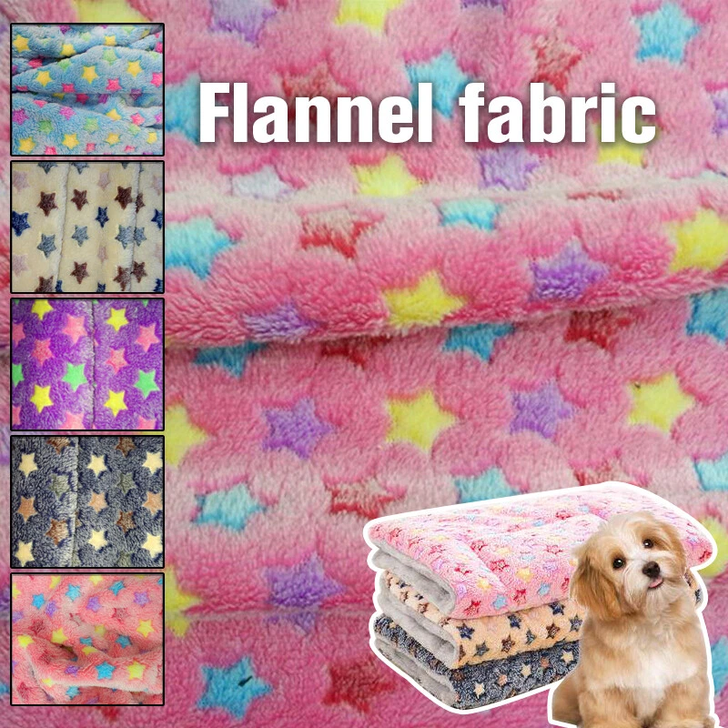 Cobertor de pelúcia estampado estrela macia dupla face tecido faça você mesmo flanela lã 1 jarda - Imagem 2 de 4