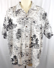 Makani Mens Button Up Short Sleeve Microfiber Hawaiian Islands Shirt Size Large
