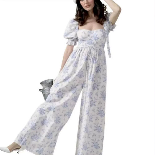 NWT Selkie Women’s Jumpsuit Biltmore Bed & Breakfast Floral Sz S Cotton Romper