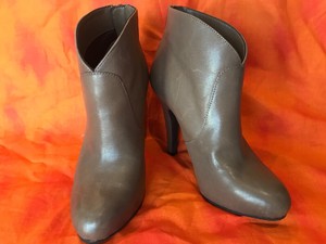 taupe leather ankle boots