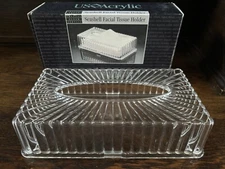 Vtg Hollywood Regency Facial Tissue Holder US Acrylic 1993 Taiwan