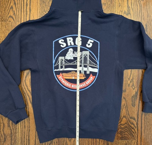 NYPD SRG 5 Strategic Response Group Counter Terrorism Unit Hooded Sweater Men S - Picture 8 of 8