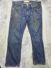 Levis 505 Jeans Mens 36x30 Blue Straight Fit Medium Wash Denim Classic Casual