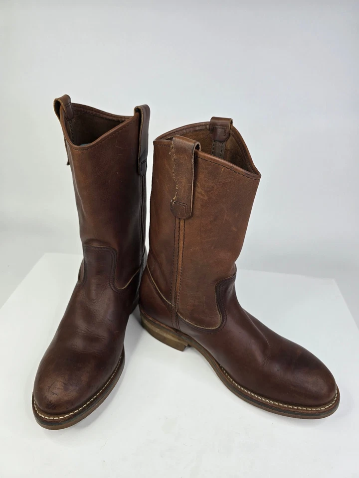 Botas de trabajo occidentales Red Wing para hombre talla 7,5 Pecos asiento de uñas punta de acero cuero marrón Foto 2 de 4