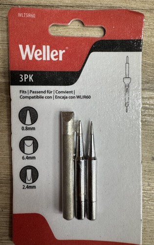 WELLER WLTSIR60 3ER-PACK VERSCHIEDENE LÖTSPITZEN - BRANDNEU VERSIEGELTE VERPACKUNG
