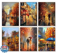 DIYGEMDOT 6 Pack DIY Paint by Numbers Kit for Adults and Beginner