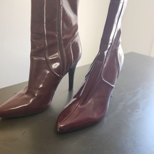 Nine West Chaine Pointy Toe Dress Booties in Dark Red