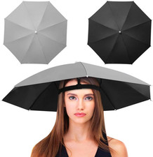 2-Pack Umbrella Hat Folding Adjustable Hands-Free Sun Rain Waterproof Cap