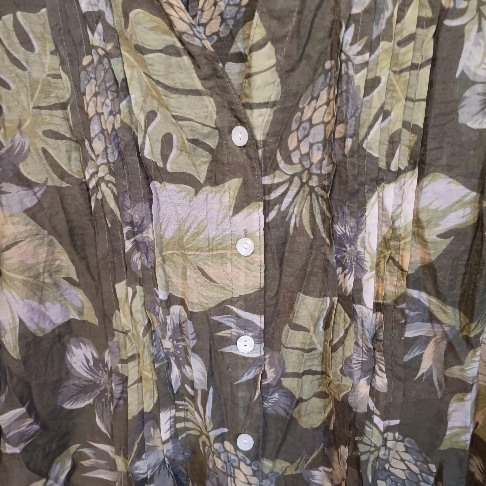 Ruby Road Womens Button Down Pintuck Green Floral… - image 7