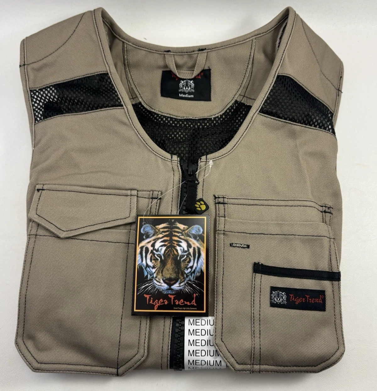 Utility Vest Men's Work Multi Pockets Khaki Tiger Trend Medium Tool Hardware New
Opens in a new wind