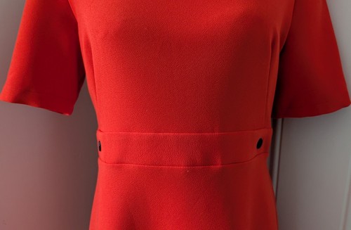 TOPSHOP Dress Size 10 Retro 1960s Style Orange Popper Shift Zip Shirt Sleeve - Picture 5 of 21