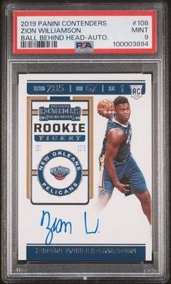 2019-20 Panini Contenders - Rookie Ticket Zion Williamson #108 (AU