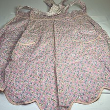 Vintage Handmade Half Apron W/ Pockets Cottagecore Country Cute Pink