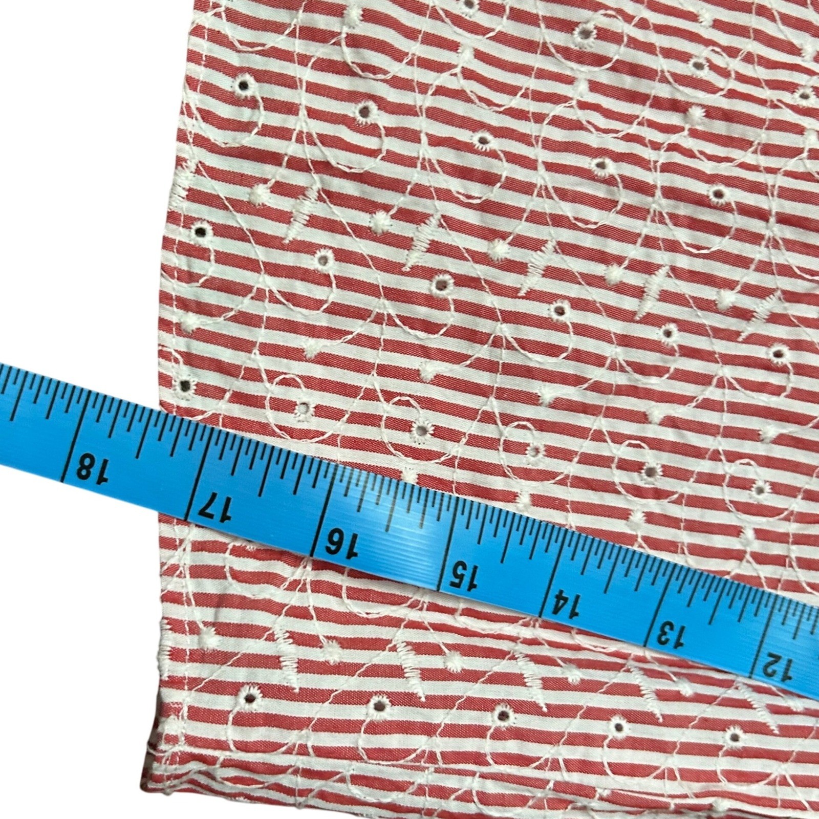 Zara Basic Collection Red Striped Eyelet Off Shou… - image 6