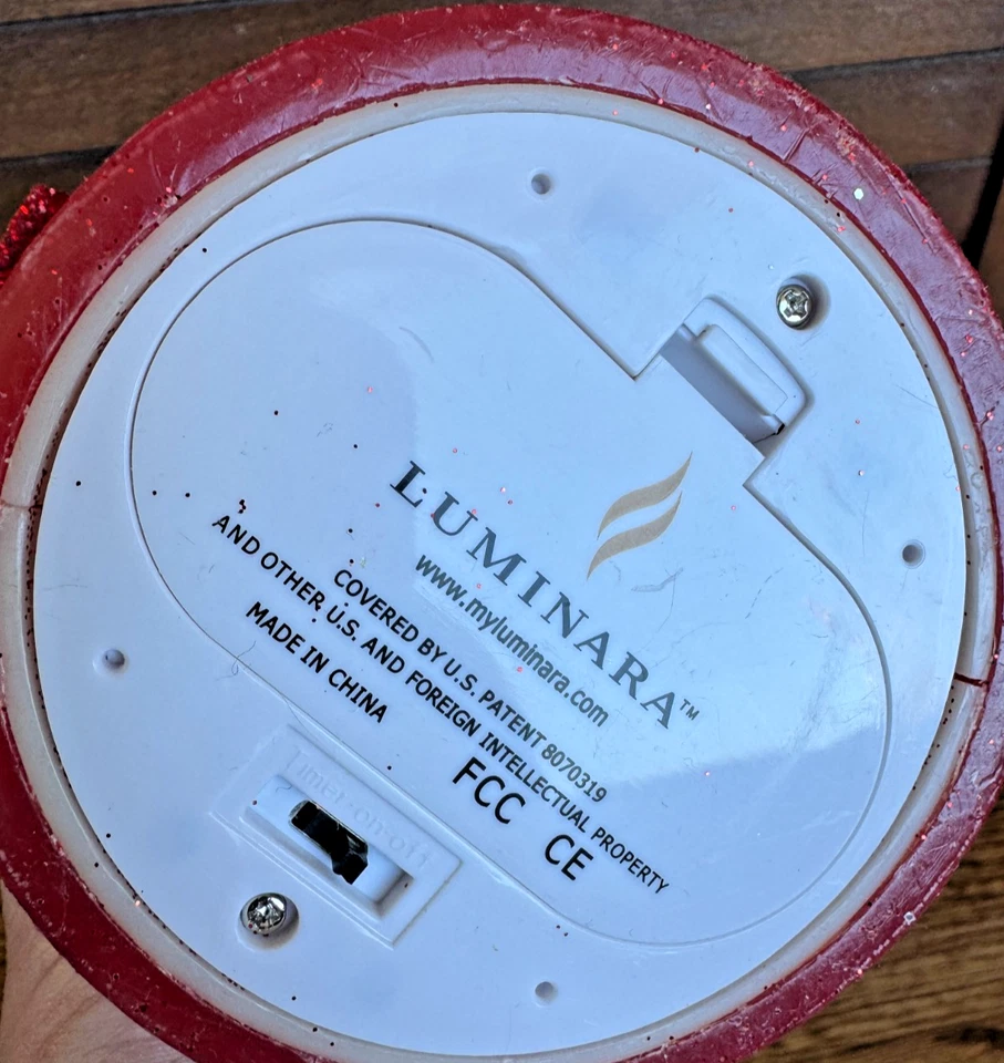 Vela Luminara Rojo Brillo Sin Llama Vacaciones de Navidad 5.5x3.5" LEER Foto 4 de 4