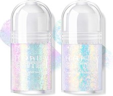 2 Colors Roll-on Body Glitter Gel, Holographic Glitter Gel Under Light for Face