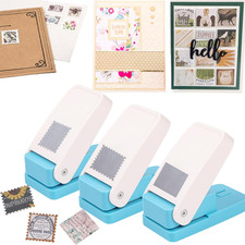 3 Pcs Stamp Punch, 1 Inch Square Punch, 1X0.8 Inch Rectangle Postage Stamp Punch
