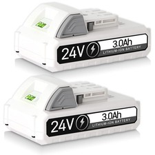 TenHutt 2Pack 24V 3.0Ah Battery for Snow Joe Sun Joe iON Tools 24BAT-LTX