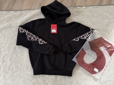 NONE OF US 5YN Star Hoodie Kapuzenpullover Pullover schwarz/rosa Gr. L Logo