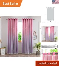 Kids Curtains Girls Bedroom Princess Star Curtains for Daughter Room Pink Purple