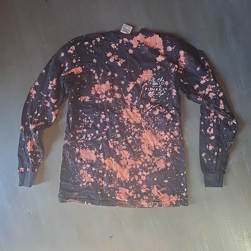 Manica lunga donna Med arancione e nera.  T-shirt Halloween.       A - Foto 1 di 7