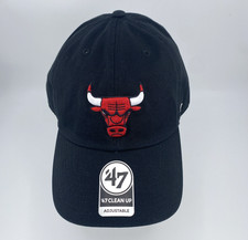   47 Brand Chicago Bulls Clean Up Adjustable Hat/Cap Black - New
