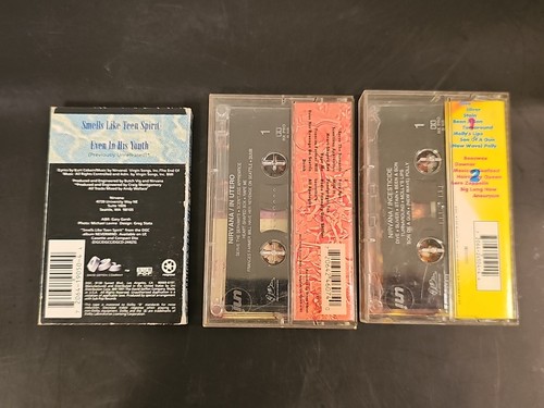 NIRVANA Incesticide, In Utero, Smells Like Teen Spirit 3 Cassette Lot - Picture 2 of 18