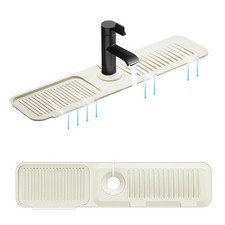 5 Slope Kitchen Sink Faucet Mat, Kitchen Sink Splash Guard, Silicone Materia...