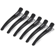 6PCS Professional Hair Clips Non Slip Duck Bill Sectioning Styling Salon Black