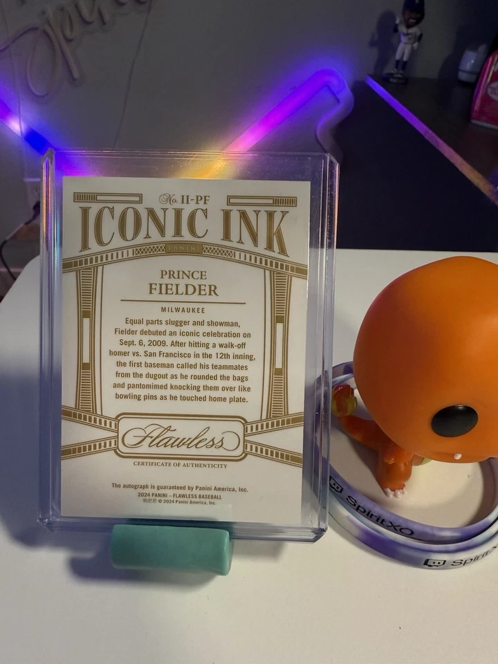 2024 Panini impecable béisbol Prince Fielder tinta icónica dorada automática/10 Foto 2 de 3