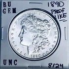 1890 BU GEM MORGAN SILVER DOLLAR UNC MS+++ U.S. MINT RARE COIN 8124
