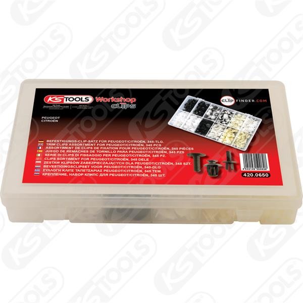 Ks-Tools 420.0650 Befestigungs-Clip-Satz - Peugeot Citroen 345 Stk. 30 Stk-image