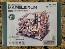ROKR 3D Wooden Puzzle Marble Night City Track Building Kit Infinite Cycle New