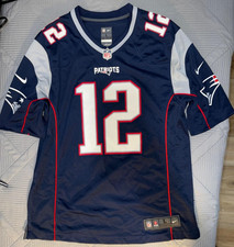 New England Patriots NFL Mens Jersey #12 TOM BRADY by Nike Size-L Blue
