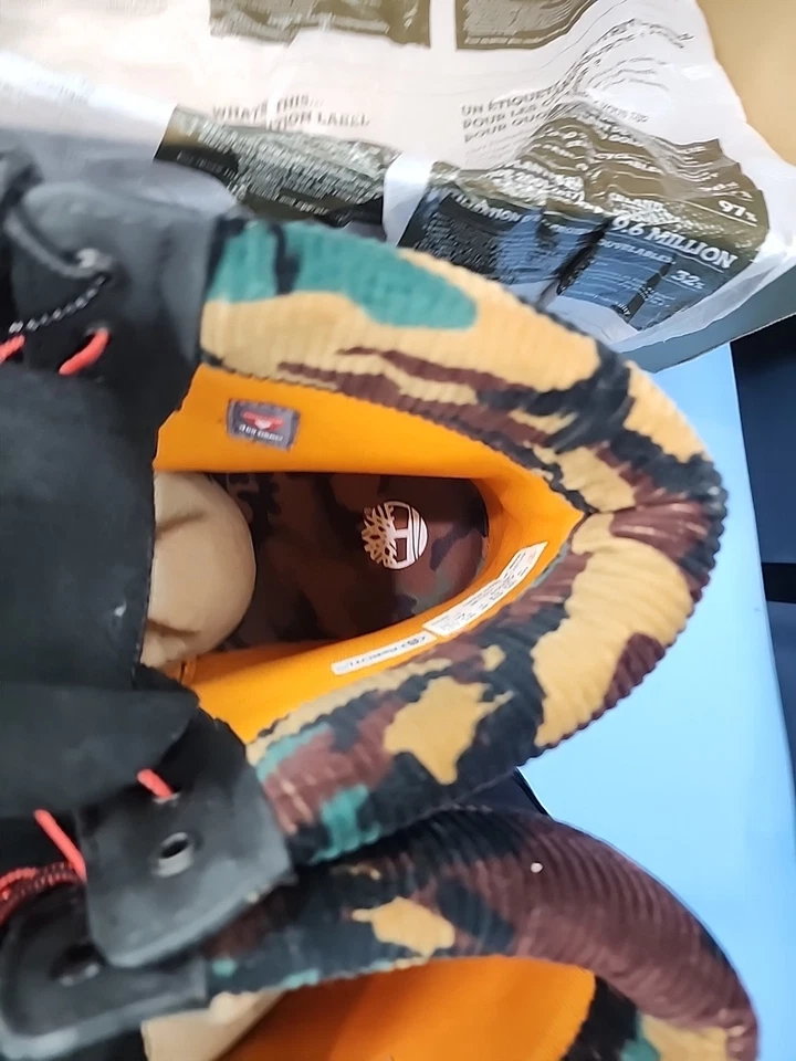 Timberland Heritage 6 inch Wp Boot Black Nubuck W Camo Style A2KC3 - Size 13 NEW - Image 4 of 4