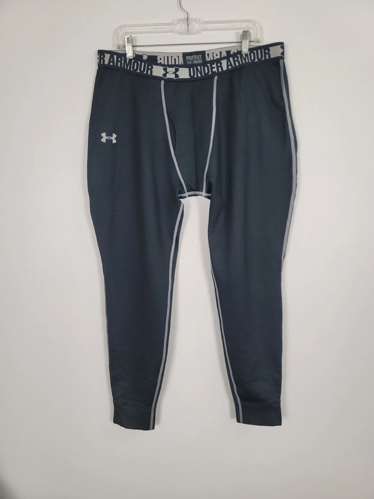 Mens Under Armour Compression Pants Leggings 2XL Coldgear Base Layer Infrared