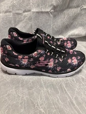 Skechers Calm Harmony Black Pink Slip On Casual Sneaker Shoes 149526 Womens 8.5