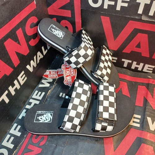 Vans Men's 3.5/Women's 5 Cayucas Slides Black White Checkerboard UltraCush - Picture 10 of 12