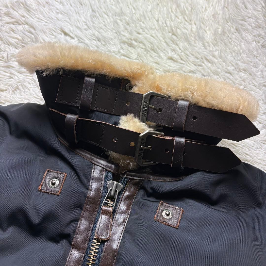 AVIREX B-3 Down Jacket Polyester Flight Jacket Bl… - image 14