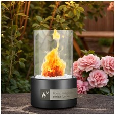 Caminetto da tavolo bioetanolo 2 camere combustione senza fumo resistente