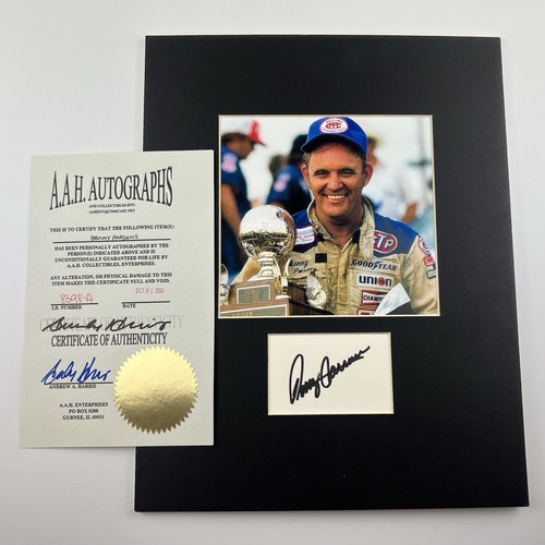 Tarjeta de índice enmarcada autografiada firmada por Benny Parsons + certificado de autenticidad NASCAR DRIVER (2) - Imagen 8 de 9