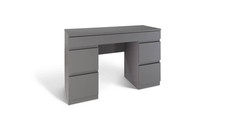 Jenson 5 Drawer Dressing Table Desk Grey Gloss Modern Bedroom Furniture