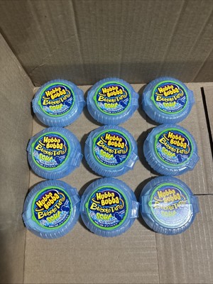 Hubba Bubba Bubble Gum 9pk Tape Sour Blue Raspberry , EXP 06/25