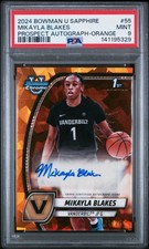 2024 Bowman Sapphire - Mikayla Blake’s - Orange Sapphire Auto /25 Psa 9