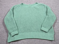 American Eagle Sweater Womens Small Green Chunky Knit Pullover Cozy Polyester