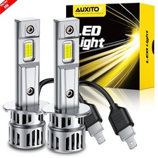 Auxito H1 Led Headlight Bulbs High Low Beam 330000lm 6500k White Super Bright A Auxito H1 Led Headlight Bulbs High Low Beam 330000lm 6500k White Super Bright A