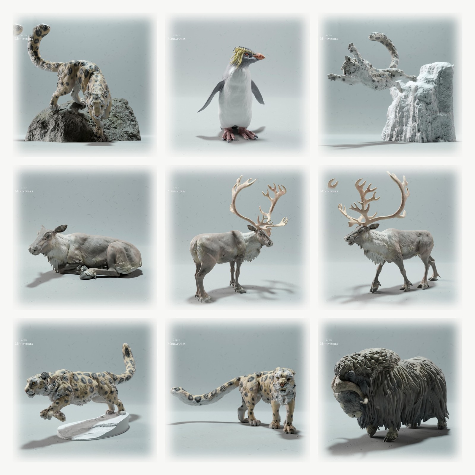 Set animali Asia 1:24 non dipinto, Diorama modellismo 1/24 (14 animali)