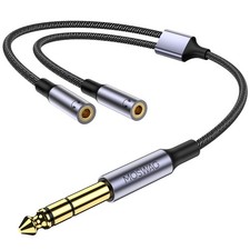 1/4 inch TRS to Dual 1/8 Female Y Cable 6.35mm to Dual 3.5mm Female Y Splitte...