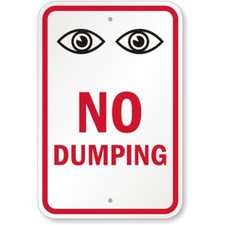 No Dumping Surveillance Aluminum Weatherproof Sign c00536