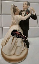 Vtg Sankyo Japan BRIDE GROOM MUSIC BOX Rotate Speak Softly Love Godfather Brando
